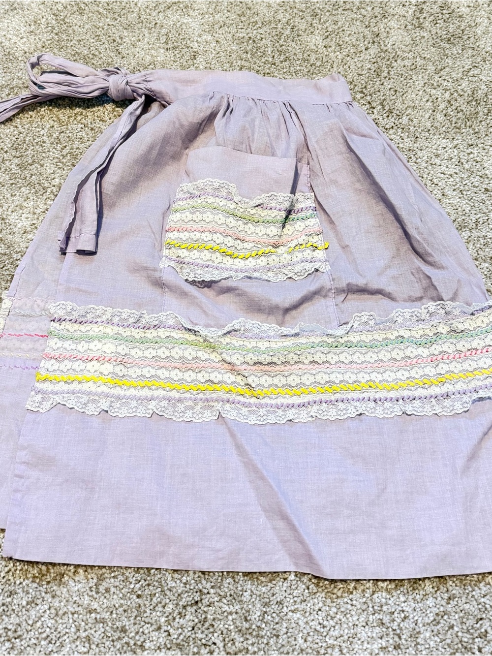 Vintage Lilac with Lace Trim Apron